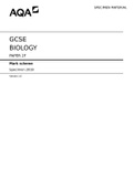 AQA GCSE BIOLOGY PAPER 2F Mark scheme Specimen 2018