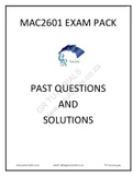  MAC2601 EXAM PACK PAST QUESTIONS  AND  SOLUTIONS 