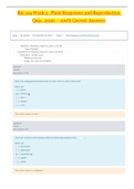 Bio 124 Week 3_Plant Responses and Reproduction Quiz_2020 | Bio124 Week 3_Plant Responses and Reproduction Quiz_100% Correct