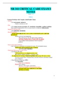 NR 341 CRITICAL CARE EXAM I  NOTES