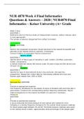 NUR 4870 Week 4 Final Informatics Questions & Answers – 2020 | NUR4870 Final Informatics – Keiser University (A+ Grade)