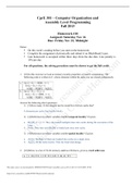 Exam (elaborations) CPRE 381 CprE 381 – Computer Organization and  Assembly Level Programming Fall 2013 Homework #10 Assigned: Saturday Nov 16 Due: Friday Nov 22, Midnight