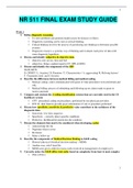 NR 511 FINAL EXAM STUDY GUIDE