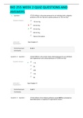 BIO 255 WEEK 2 QUIZ QUESTIONS AND  ANSWERS