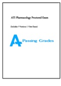 ATI Pharmacology Proctored Test Bank LATEST WITH VERIFIED SOLUTIONS