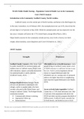 Exam (elaborations) NURSING BS NU450 NU450: Public Health Nursing – Population Centered Health Care in the Community Unit 5 SWOT Analysis