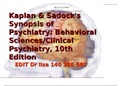 Kaplan and Sadock’s Comprehensive Textbook of Psychiatry 10th Edition Sadock Test Bank