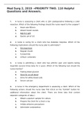 Med Surg 2, 2019 →PRIORITY TWO. 110 Helpful Questions and well explained  Answers.