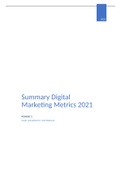 Summary lectures Digital Marketing Metrics, all essential information for the test. (2020/2021)