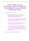 NR 565 / NR565 Advanced Pharmacology Midterm Exam Review | Already Rated A | Latest, 2021/2022| Chamberlain College