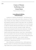 C455   TASK 3.docx  C455  Causes of Human Trafficking in the  United States  Western Governors University  CausesofHumanTrafficking  in theUnited States  According to the U.S Department of Homeland Security,   €œhuman trafficking involves the use of force