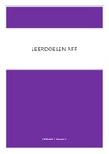 Samenvatting Leerdoelen AFP1D. Periode 1.1