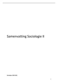 Sociologie II: Samenvatting