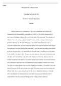 AH543   w8Assignment.docx  AH543                                                                     Management by Walking Around  Grantham University (HCAD) Healthcare Strategic Management AHA543  There are many styles of management. This week™s assignme