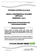 BPT 1501 BEING A PROFESIONAL TEACHER TUTORIAL LETTER UNISA