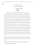 MGT517  W2Assignment.docx  MGT517  Whole Foods Case Study  MGT517 Organizational Behavior   Whole Food Case Study  Question One  Human capital is vital in the running of the business and creating a competitive advantage. Whole Foods focuses on using human