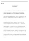 MGT468   W2Assignment.docx  MGT 468  Work Locus of Control Grantham University   Work Locus of Control  Locus Control is defined as the generalized expectancy that rewards, reinforcements, and outcomes in life are controlled by ones individual actions, or