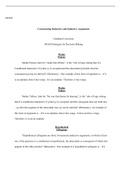 HU260   W2Assignment.docx    HU260  Constructing Deductive and Inductive Arguments  Grantham University  HU260 Strategies for Decision Making  Modus Ponens  Modus Ponens, latin for œmode that affirms, is the œrule of logic stating that if a Conditional s