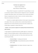 HU260   W1Assignments.docx  HU260  The Nature of an Argument HU260: Strategies for Decision Making   School of Business, Grantham University  When one thinks of an argument, we normally think of two people debating over a topic in a conversation. Argument