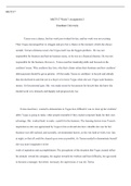 Week  3  mgt517  .docx  MGT517  MGT517 Week 3 Assignment 2  Grantham University  Teresa was a chance, but her work just worked for her, and her work was not exciting. Then Vegas encouraged her to struggle and give her a chance at the moment, which she alw