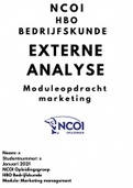 NCOI voorbeeld externe analyse Moduleopdracht Marketing  Jan. 2021 - HBO Bedrijfskunde -  Compleet: DESTEP, MESO,  PORTER, ABELL en meer - Geslaagd met een 9 inclusief feedback NCOI