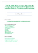 NUR 2868 / NUR2868 Exam 1 (Latest 2021): Role, Scope, Quality & Leadership in Professional Nursing - Rasmussen