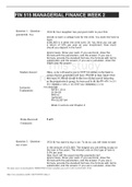 FIN 515 MANAGERIAL FINANCE WEEK 2 TIME VALUE OF MONEY QUIZ ANSWER,WELL EXPLAINED WITH VERIFIED ANSWERS.