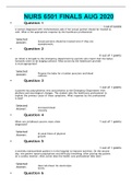 NURS 6501 FINALS AUG 2020 | 100% CORRECT
