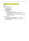 NURSING 3210 - Exam 3 Study Guide.