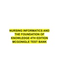 NURSING INFORMATICS AND THE FOUNDATION OF KNOWLEDGE 4TH EDITION MCGONIGLE TEST BANK