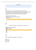 MUS 354 -  Exam #1. Questions & Answers.  All 100% Correct.