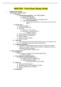 NUR 220 - Final Exam Study Guide.