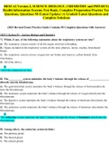 HESI A2 Version 2, SCIENCE (BIOLOGY, CHEMISTRY and PHYSICS) Health Information Systems Test Bank, Complete Preparation Practice Test Questions, Questions 50 (Latest Update) (A Graded) Latest Questions and Complete Solutions