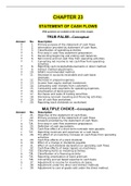 Chapter 23 - Test Bank  STATEMENT OF CASH FLOWS