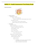 NURS 311- Health Assessment Final Study Guide  