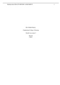 NR-302 RUA Health History (Initials CJ, Male 20 Yrs.)  Chamberlain College of Nursing Health Assessment I (2021)