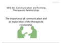 NRS 411 COMMUNICATION AND FORMING THERAPEUTIC RELATIONSHIPS