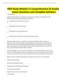 HESI Study Module 11 Comprehensive (A Graded) Latest Questions and Complete Solutions