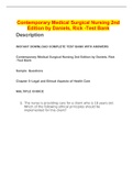 Medical Surgical Nursing 2nd Edition by Daniels, Rick -Test Bank.