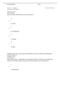 BIOL 201 BIOL 201  Adv A&P Quiz 1 Questions and Answers