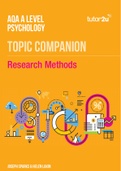 AQA A level RESEARCH METHODS TUTOR2U BOOK.