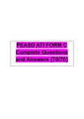 PEASD ATI FORM C Complete Questions and Answers {70/70}