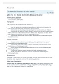 PEDS 602 / PEDS602Week 3- Sick Child Clinical Case Presentation