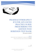 Pharmacotherapeutics for Advanced Practice Nurse Prescribers 5th Edition Woo Robinson Test Bank