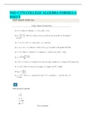 NSG C278 COLLEGE ALGEBRA EXAM |  WITH A FORMULA SHEET