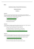 Chamberlain College of Nursing NR222 Final Exam 1.docx  NR222  Chamberlain College of Nursing NR222 Final Exam 1.   Questions & Answers  (Graded A)  Question 1  The nurse is to instruct the client about the long- term consequences of non-compliance to pre