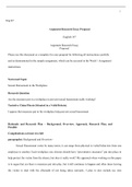 English 147 Week 1 Assignment Template12.dotx  1  Eng147  Argument Research Essay Proposal  English 147  Argument Research Essay Proposal  Please use this document as a template for your proposal by following all instructions carefully and as demonstrated