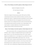 Efficacy of Video Modeling on Social Skill Acquisition in Children Diagnosed with ASD.docx    Efficacy of Video Modeling on Social Skill Acquisition in Children Diagnosed with ASD  Southern New Hampshire University PSY 444: Senior Seminar in Psychology   