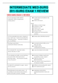 INTERMEDIATE MED-SURG 201/-SURG EXAM 1 REVIEW