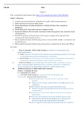 NR 442 Week 1 Outline.docx  NR 442                                                                            Wk1  Chapter 1  What is community health nursing video: https://www.youtube.com/watch?v=pdTvSHAcQ1s  Chapter 1 Objectives:  1.   Compare and cont